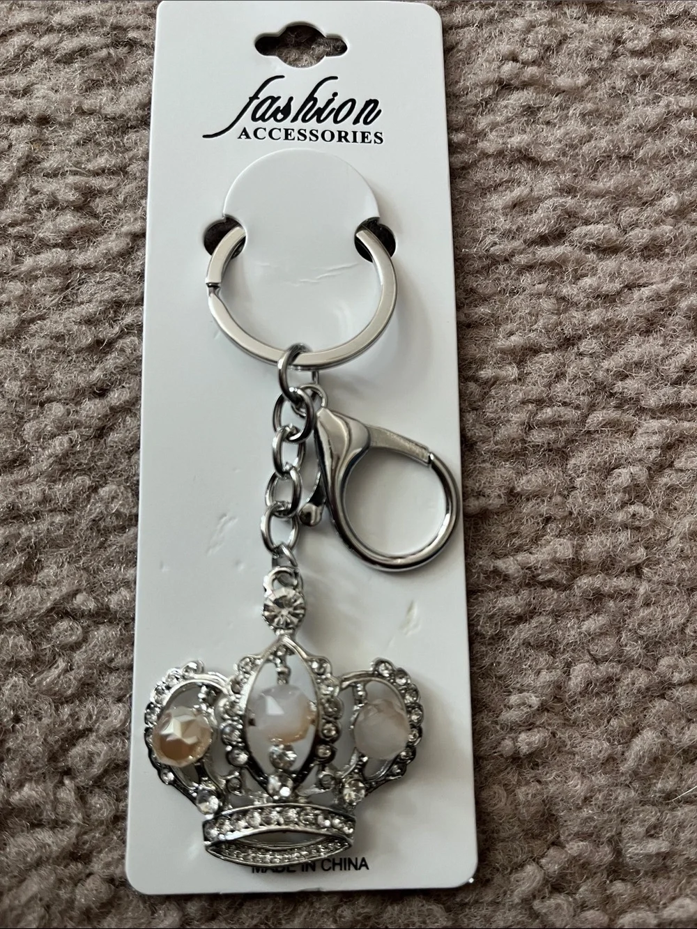 Silver Crown Keychain